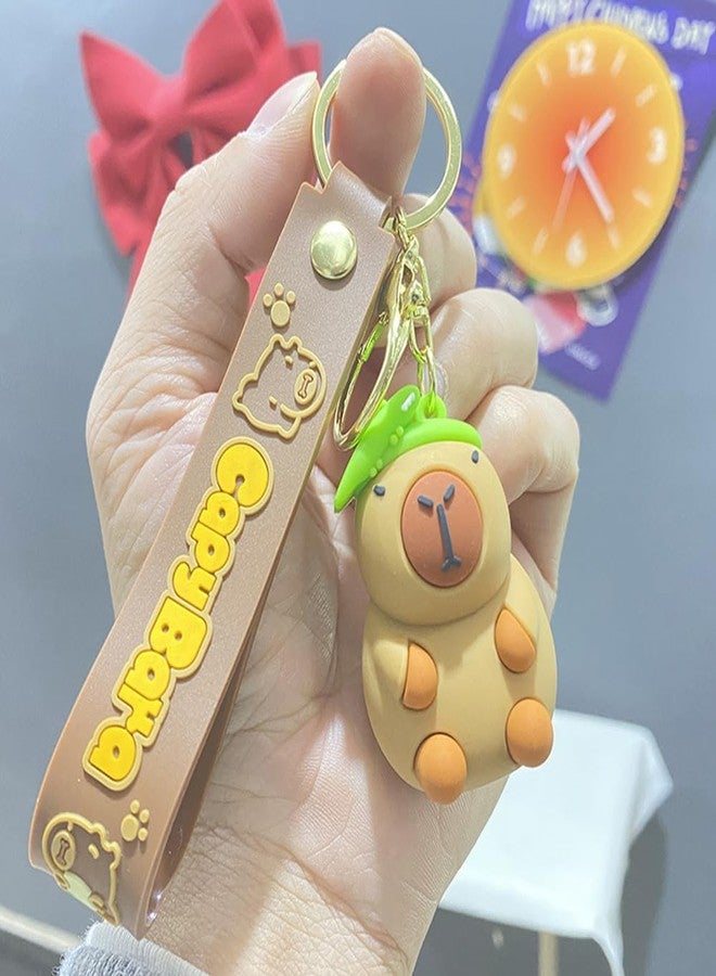 Zitokin Cute Capybara Keychain Wristlet, Capybara and Friends Accessories Kawaii Key Chain Bag Charm Gifts for Women (Daze) - Image 2